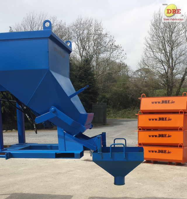 Fork Mounted Skip forklift mounted chain concrete hydraulic skip dre.ie ireland
