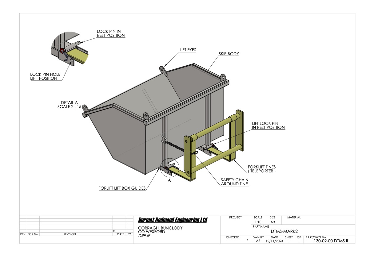 Teleporter Fork Mounted Tipping Skip